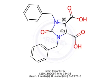 Chemical structure of Biotin Impurity 12