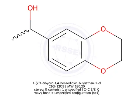 Chemical structure of 1-(2,3-dihydro-1,4-benzodioxin-6-yl)ethan-1-ol