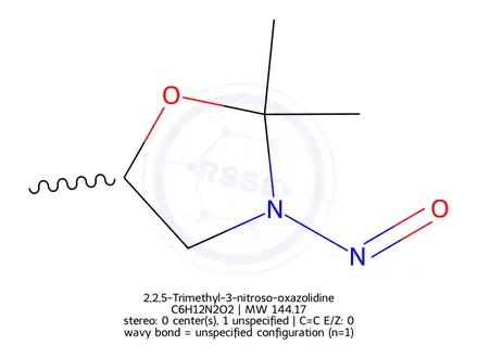 Chemical structure of 2,2,5-Trimethyl-3-nitroso-oxazolidine