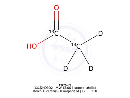 Chemical structure of Acetic Acid-13C2, D3