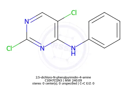 Chemical structure of 2,5-dichloro-N-phenylpyrimidin-4-amine