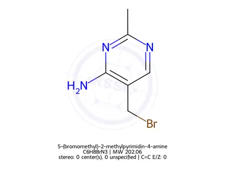 Chemical structure of 5-(bromomethyl)-2-methylpyrimidin-4-amine