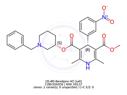 Chemical structure of (3S,4R)-Benidipine HCl