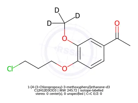 Chemical structure of 1-[4-(3-Chloropropoxy)-3-methoxyphenyl]ethanone-d3