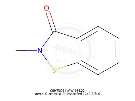 Chemical structure of 1,2-Benzisothiazol-3(2H)-one, 2-methyl-