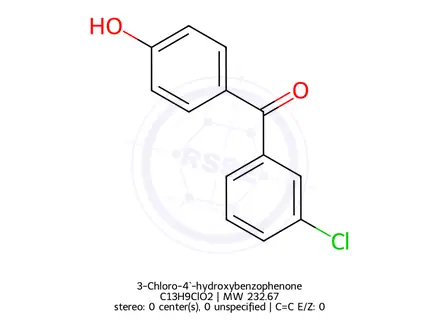 Chemical structure of 3-Chloro-4`-hydroxybenzophenone