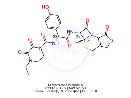 Chemical structure of Cefoperazone impurity A