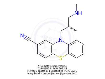 Chemical structure of N-Demethylcyamemazine