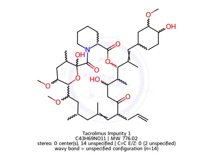Chemical structure of Tacrolimus Impurity 1