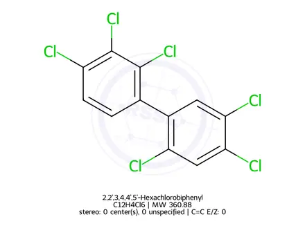 Chemical structure of 2,2',3,4,4',5'-Hexachlorobiphenyl