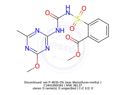 Chemical structure of Discontinued: see P-463S-CN; (was Metsulfuron-methyl )