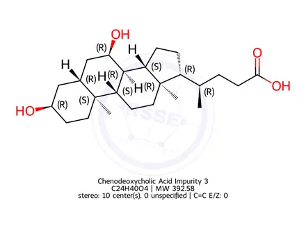Chemical structure of Chenodeoxycholic Acid Impurity 3