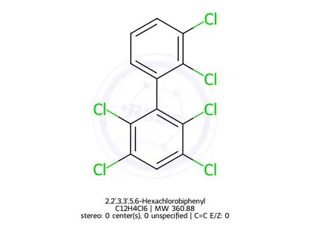 Chemical structure of 2,2',3,3',5,6-Hexachlorobiphenyl
