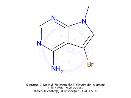 Chemical structure of 5-Bromo-7-Methyl-7H-pyrrolo[2,3-d]pyrimidin-4-amine