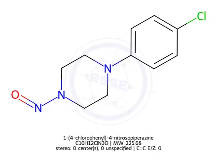 Chemical structure of 1-(4-chlorophenyl)-4-nitrosopiperazine
