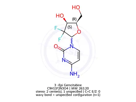 Chemical structure of 3’-Epi Gemcitabine