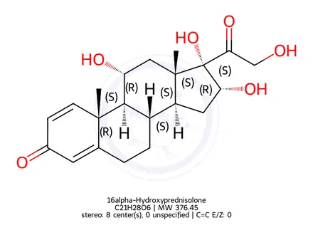 Chemical structure of 16alpha-Hydroxyprednisolone