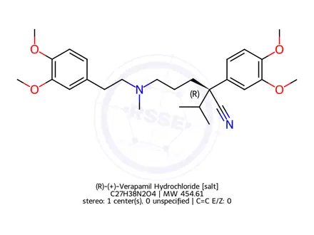 Chemical structure of (R)-(+)-Verapamil Hydrochloride