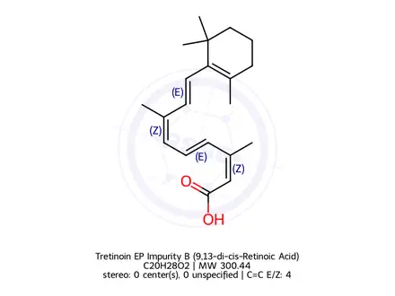 Chemical structure of Tretinoin EP Impurity B (9,13-di-cis-Retinoic Acid)