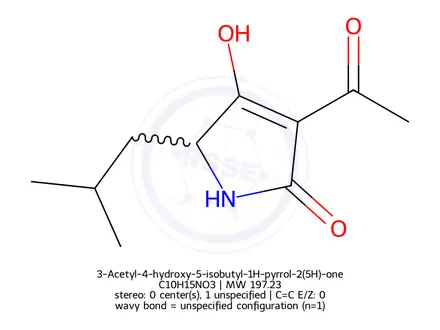 Chemical structure of 3-Acetyl-4-hydroxy-5-isobutyl-1H-pyrrol-2(5H)-one