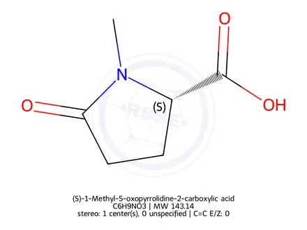Chemical structure of (S)-1-Methyl-5-oxopyrrolidine-2-carboxylic acid