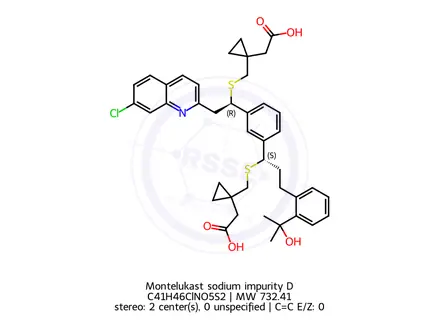 Chemical structure of Montelukast sodium impurity D