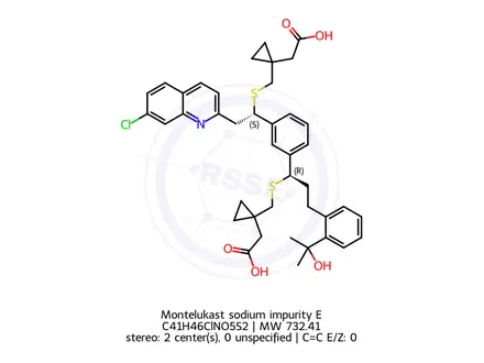 Chemical structure of Montelukast sodium impurity E