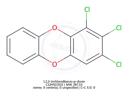 Chemical structure of 1,2,3-Trichlorodibenzo-p-dioxin