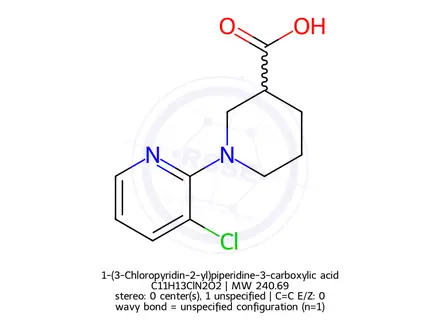 Chemical structure of 1-(3-Chloropyridin-2-yl)piperidine-3-carboxylic acid