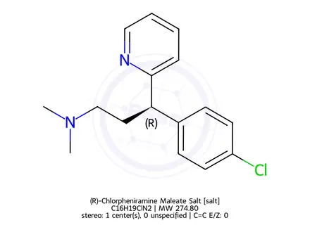 Chemical structure of (R)-Chlorpheniramine Maleate Salt