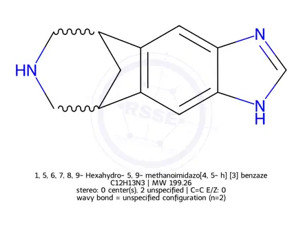 Chemical structure of 1,​5,​6,​7,​8,​9-​Hexahydro-​5,​9-​methanoimidazo[4,​5-​h]​[3]​benzazepine hydrochloride