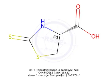 Chemical structure of (R)-2-Thioxothiazolidine-4-carboxylic Acid
