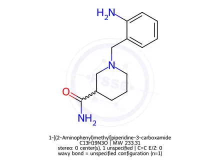 Chemical structure of 1-[(2-Aminophenyl)methyl]piperidine-3-carboxamide