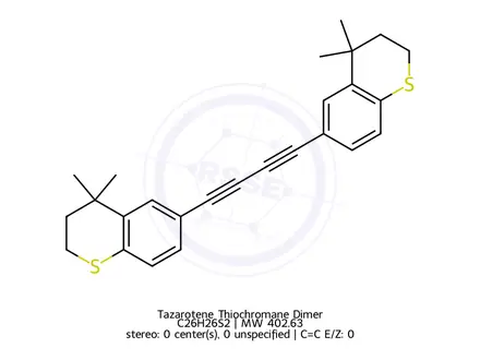 Chemical structure of Tazarotene Thiochromane Dimer