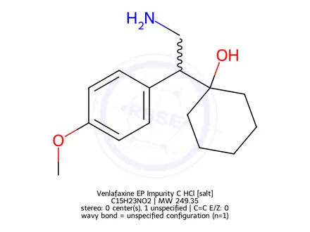 Chemical structure of Venlafaxine EP Impurity C HCl