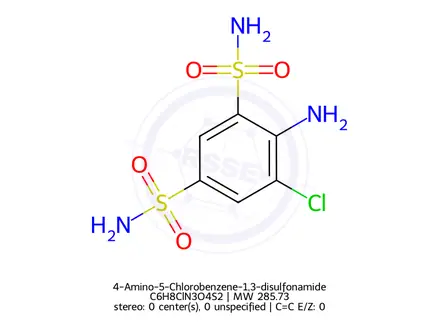 Chemical structure of 4-Amino-5-chlorobenzene-1,3-disulfonamide