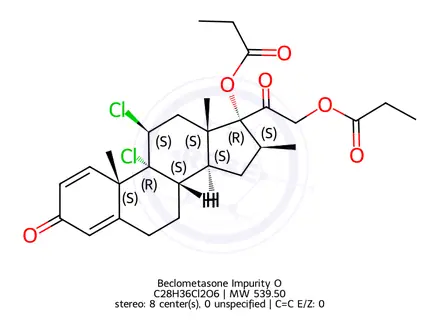 Chemical structure of Beclometasone Impurity O