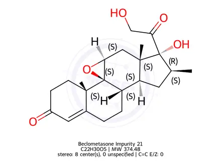 Chemical structure of Beclometasone Impurity 21