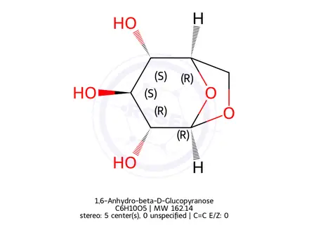 Chemical structure of 1,6-anhydro-β-D-[1-2H]glucose