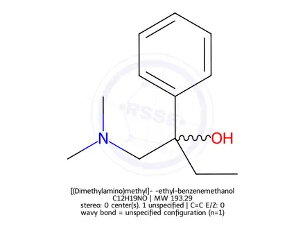 Chemical structure of α-[(Dimethylamino)methyl]-α-ethyl-benzenemethanol