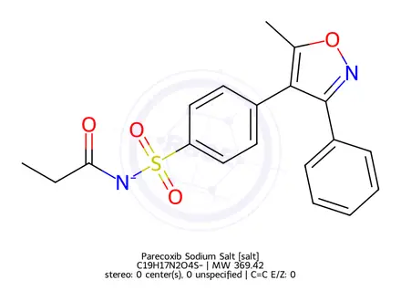 Chemical structure of Parecoxib Sodium Salt