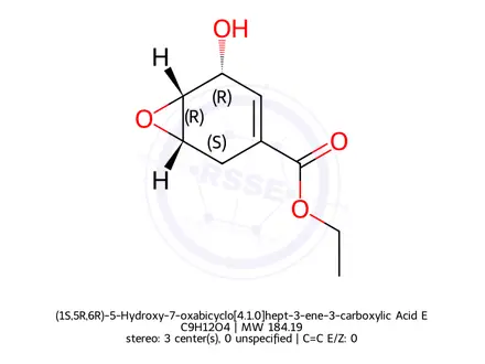 Chemical structure of (1S,5R,6R)-5-Hydroxy-7-oxabicyclo[4.1.0]hept-3-ene-3-carboxylic Acid Ethyl Ester