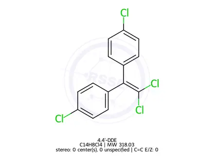 Chemical structure of p,p'-DDE