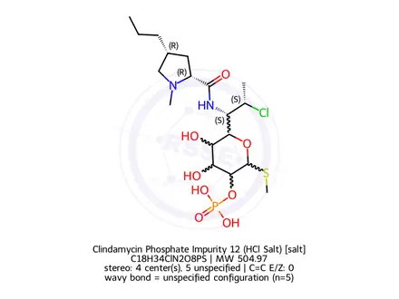 Chemical structure of Clindamycin Phosphate Impurity 12 (HCl Salt)
