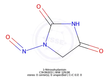 Chemical structure of 1-Nitrosohydantoin