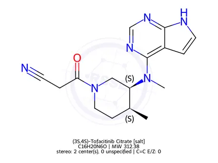 Chemical structure of (3S,4S)-Tofacitinib Citrate