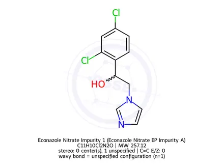 Chemical structure of Econazole Nitrate Impurity 1 (Econazole Nitrate EP Impurity A)
