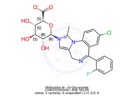 Chemical structure of Midazolam N-β-D-Glucuronide