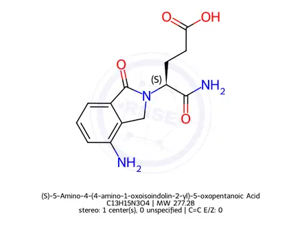 Chemical structure of (S)-5-Amino-4-(4-amino-1-oxoisoindolin-2-yl)-5-oxopentanoic Acid