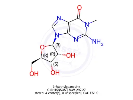 Chemical structure of 1-Methylguanosine